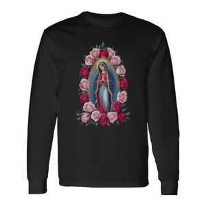 Camiseta de manga larga católica cristiana de Nuestra Señora Virgen María de Guadalupe - Product Image 1