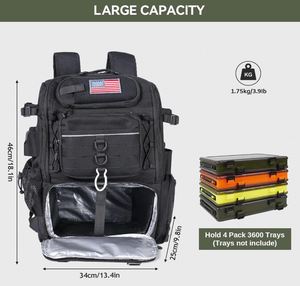 39L Fishing Tackle Backpack with <b>Rod</b> <b>Holders</b> Cooler Water Resistant Fishing Gear Storage Bag with Protective Rain Cover - Product Image 2