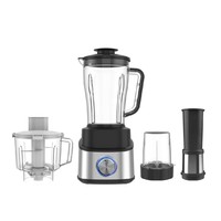 Blender 4-en-1 700W avec moteur en cuivre pur, bol de 2,5 L, bol hachoir de 1,5 L, gobelet broyeur de 0,5 L, mixeur pour smoothies, robot culinaire de cuisine