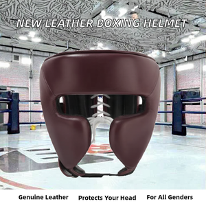 Nuevo Casco de Boxeo Deportivo Doble de Cuero 100% Transpirable, Fabricado en Fábrica, Protección para la Cabeza, Marca Personalizada, Fácil de Usar para Entrenamiento - Product Image 2