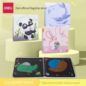 لوحة نسخ للرسم Deli لوحة رسم للأطفال كتاب جرافيتي قابل للمسح لوحة سوداء للكتابة المنزلية للأطفال 1 * جودة عالية - Product Image 3