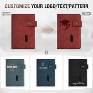 개인 맞춤형 가죽 하드커버 스타일리시 노트북 A5 사이즈 가로줄 노트북 프로모션 선물용 저널 노트북 - Product Image 2