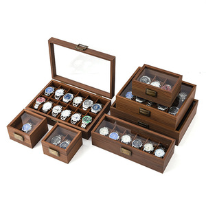 Boîte de rangement pour montres en noyer rétro, écologique, en matériaux recyclés, grande capacité, anti-poussière, pour montres <span class=keywords><strong>CASIO</strong></span> - Product Image 5