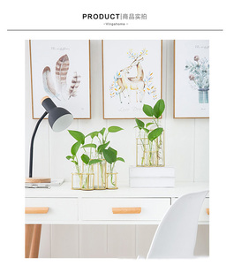 Hot Sale Flower Vases With Metal <b>Stand</b> Racks Hydroponic Set Plant Display for Table Centerpieces Wedding Decor - Product Image 6