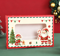 Boîte cadeau de Noël vide rouge/verte pour emballer des bonbons, des biscuits, en carton blanc, boîte cadeau créative