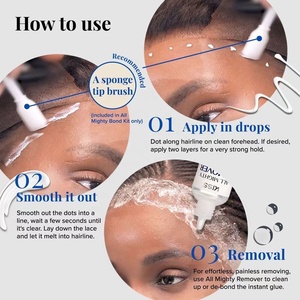 Logo personalizzato impermeabile forte tenuta invisibile incollaggio dei <span class=keywords><strong>capelli</strong></span> colla parrucca del merletto adesivo controllo del bordo adesivo <span class=keywords><strong>cera</strong></span> colla impermeabile del merletto - Product Image 6