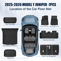 Tapis de sol pour Tesla Model Y Juniper, accessoires, ensemble de 8 tapis de sol avec tapis de coffre arrière, tapis de coffre avant, tapis de seuil de porte