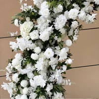 Composition florale arquée pour décoration de mariage, 2,4 mètres de haut, fleurs artificielles pour fond de scène de mariage, roses artificielles