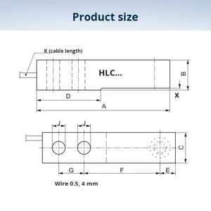 เซ็นเซอร์วัดน้ำหนัก HBM ของเยอรมัน รุ่น HLCA1/C3/D1 ความแม่นยำ 0.5% แบบอนาล็อกเอาต์พุต 1.1 ตัน/2.2 ตัน/4.4 ตัน - Product Image 3