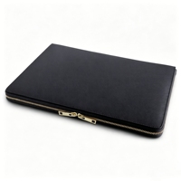 Étui pour ordinateur portable en cuir vegan Saffiano 15 pouces, sac pour ordinateur portable de luxe avec logo personnalisé, étui pour ordinateur portable personnalisé avec logo