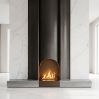 Cheminées électriques décoratives modernes à LED 3D intelligentes avec effet de flamme néon, télécommande, pour usage en villa, construction en acier