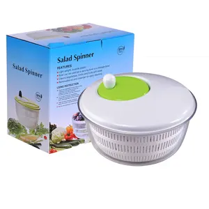 Fruits And Vegetables New Design Plastic Manual Fruit And Vegetable Salad Spinner With Colander And Salad Bowl