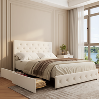 Cadre de lit de luxe moderne réglable et rembourré sur mesure, taille Queen ou King, de haute qualité