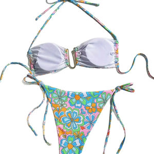 Conjunto de Bikini de 2 Piezas con Estampado Animal, Tirantes Finos, Alta Resistencia al Desgaste, Secado Rápido, Traje de Baño para Mujer, Ideal para Aguas Termales - Product Image 2