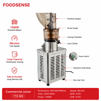 Sapopbrengst voor restaurants en juice shops, fruit- en groenteverwerking, industriële roestvrijstalen slowjuicer-extractor machine
