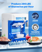 Machine à glace pilée électrique, broyeur à neige, corps en plastique portable pour usage commercial