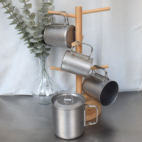Mug à café en acier inoxydable à double paroi 304, poignée pliable, isolation thermique portable 0-6 heures, écologique, pour les voyages en plein air