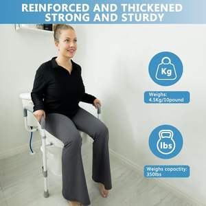 Asiento de Inodoro Elevado Bliss para Personas Mayores y con Discapacidad, con Barra de Seguridad y Capacidad de 350 Libras para Baño - Product Image 3