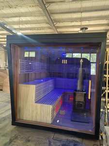 ساونا خشبية فردية حديثة التصميم للبيع بالجملة، غرفة بخار مريحة للاستخدام التجاري، ساونا شخصية خارجية مسبقة الصنع تعمل بالكهرباء - Product Image 2