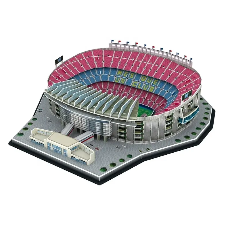 Architettura di fama mondiale stadio di calcio Puzzle di carta 3D decorazioni per la casa fai da te assemblare modello di carta giocattolo per bambini e adulti