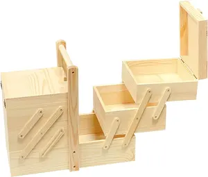 Деревянная корзина для шитья, органайзер, коробка для хранения с 3 ящиками для рукоделия, иглы, подушечки для иголок, художественные принадлежности, нитки, катушка