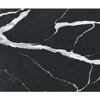 DCT CN7108 Bloc de pierre artificielle en quartz blanc argenté moderne professionnel avec veines, plateau de table noir personnalisable