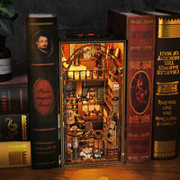 CAYI Nouveau Mira Magic House Miniature Book Nook Diy BookNook Kit de construction de nichoir à livres en bois 3D avec lumière