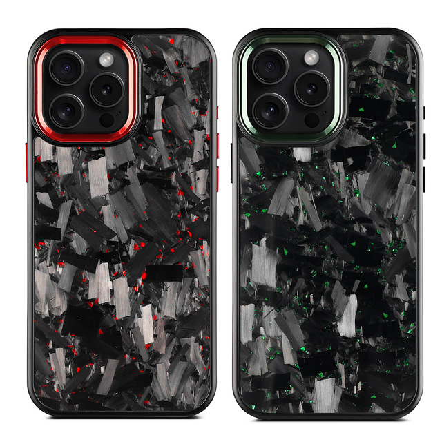 Premium Quality Forged Carbon Fiber Phone Case for iPhone 15 Pro Max 16 Plus Carbon Fiber Back Cover with Metal Camera Frame
