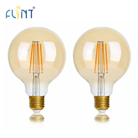 Ampoule LED à filament G95 dimmable, style Edison vintage, lumière décorative 2700K 550lm, verre ambré pour suspension, éclairage domestique et de restaurant