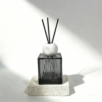 Bouteille diffuseur d'arômes en verre à rayures verticales, 200 ml, vide, colorée, pour ornement de salon - Vente en gros usine