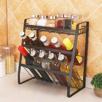 Étagère de rangement multifonctionnelle en métal pour la cuisine, organisateur de comptoir pour les épices, les condiments, les sauces, les bocaux et les bouteilles