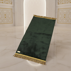 Green <b>Kids</b> Muslim Machine Made Cushioned Modern <b>Prayer</b> <b>Mat</b> Fur Foam Faux Leather Non-Slip Portable <b>Prayer</b> Rug Medium Size - Product Image 3