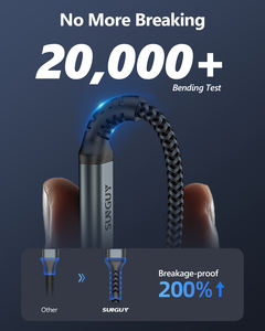 Cable USB de Carga Rápida SUNGUY Tipo-C de 100W 5A para Teléfono Móvil y Banco de Energía, Fabricado con Nylon y Aluminio Ecológicos, Venta al Por Mayor de Fábrica - Product Image 3