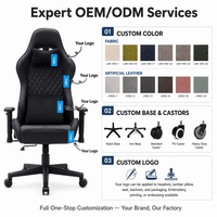 Fauteuil de Gaming Exécutif Ergonomique avec Appui-tête Rembourré, Matelassage Diamant, Inclinable, en Cuir PU, Pivotant à 360 Degrés, Hauteur Réglable avec Vérin à Gaz 3 Positions