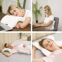 Oreiller en mousse à mémoire de forme avec trou pour le bras, anti-engourdissement des mains, pour la sieste au bureau, multifonction, orthopédique, pour la santé du cou, pour couple, en polyester et coton