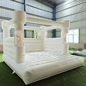 Jumper gonflable 13x13 Trampoline videur Moonwalk Maison de rebond blanche transparente avec ballons - Product Image 2