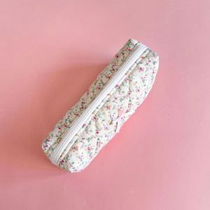 Étui à crayons personnalisé en coton écologique recyclable avec fermeture éclair et imprimé floral pour les élèves - Cadeau de rangement réutilisable - Product Image 5