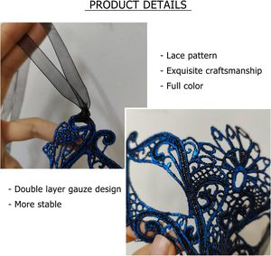Masques en dentelle sexy et flexibles pour femmes, masque pour les yeux pour bal masqué, costume de mascarade vénitienne - Product Image 3
