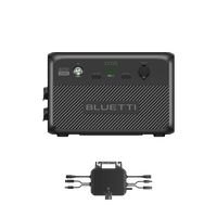 Système de stockage d'énergie solaire connecté au réseau Bluetti pour balcon, ensemble complet comprenant panneau, contrôleur de charge, micro-onduleur, batterie