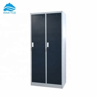 Armoire à vêtements en métal à double porte réglable et polyvalente pour la chambre à coucher, le bureau, l'atelier Matériau en acier à double couleur peinte