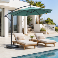 Parasol banane autoportant de 3 m avec 8 baleines en acier pour terrasse, balcon et jardin