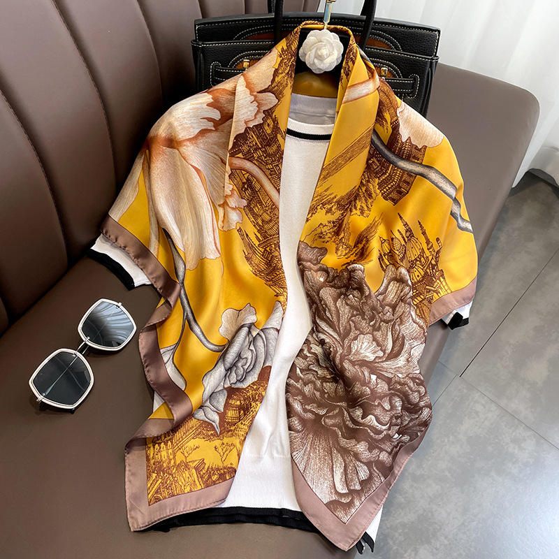 Scarf Printing Custom Silk Head Scarves With Logo Luxury Silk