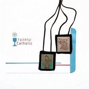 Su misura Guadalupe Vergine <span class=keywords><strong>Marrone</strong></span> Scapulars Collana Rosari per Le Donne e Gli Uomini Scapolare con Medaglia e Crocifisso - Product Image 2