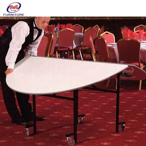 Hoa Kỳ Phong Cách Đám Cưới Gấp Bàn Tròn Với Bánh Xe - Product Image 2