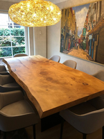 Mobilier moderne Noyer d'Amérique du Sud Forme naturelle Dessus de table Bord vivant Dalle de bois Table de salle à manger