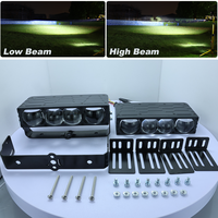 Projecteur LED laser 12V 24V IP67 214W 6 pouces à 4 lentilles pour grille de voiture, pick-up, SUV, 4x4, moto, lumière auxiliaire 6000K