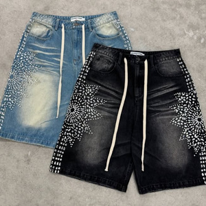 Vintage Baggy Y2k goffrato personalizzato di design privato Denim a gamba dritta tasca laterale personalizzato produttore di <span class=keywords><strong>Jeans</strong></span> per lavaggio acido - Product Image 4