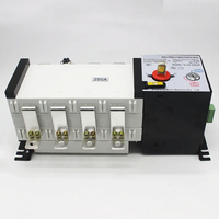 Commutateur de transfert automatique double alimentation PC Classe AC 4P 250A ATS, commutation manuelle et automatique, capacité de coupure 5kA, IP65