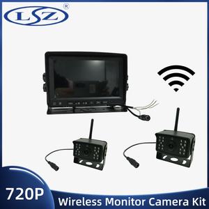 Voiture de véhicule d'usine 7 pouces affichage 720P moniteur sans fil et kit de <span class=keywords><strong>caméra</strong></span> de vue arrière avant latérale - Product Image 2