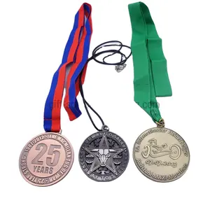 Zhongshan Manufacturer Custom Zinc Alloy Finisher Run Drag Race Award Medallist Medal Rose Gold Spinning 5K Marathon Medals